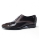 Mens two tone straight tip pointed toe brown cow leather urethane sole lace up Dress shoes US 6.5 - 10.5