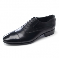 Mens two tone straight tip pointed toe black cow leather urethane sole lace up Dress shoes US 6.5 - 10.5