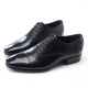 Mens two tone straight tip pointed toe black cow leather urethane sole lace up Dress shoes US 6.5 - 10.5