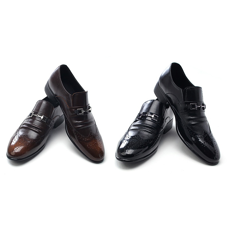 Men's wingtips stud leather loafers