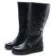 Mens multi buckle strap decoration side zip combat sole cow leather mid calf riding boots US 6.5 - 10.5