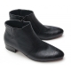 Mens pointed toe side zip closure wedge rubber band high heels ankle boots black US7-7.5-8-8.5-9-9.5-10-10.5