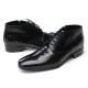 Mens wrinkles increase height hidden insole black cow leather zip lace up ankle boots Elevator dress shoes US 6.5 - 10.5