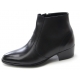 Mens pointed toe black cow leather rubber sole side zip high heels ankle boots US 5.5 - 10.5