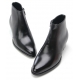 Mens pointed toe black cow leather rubber sole side zip high heels ankle boots US 5.5 - 10.5