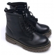 Mens military contrast stitch eyelet lace up black synthetic leather side zip ankle combat boots US4-10.5