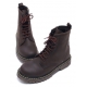 Mens contrast stitch matt brown eyelet lace up synthetic leather side zip military ankle combat boots US4-10.5