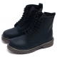 Mens contrast stitch matt black eyelet lace up synthetic leather side zip military ankle combat boots US4-10.5