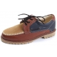 Mens multi color brown synthetic leather U line contrast stitch combat sole eyelet lace up boat shoes U7 - 10.5