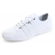 Mens chic white synthetic leather eyelet lace up casual shoes U7 - 10.5