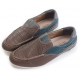Mens comfort multi color U line stitch brown synthetic leather wedge heel loafers shoes U7 - 10.5