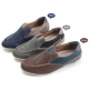 Mens comfort multi color U line stitch brown synthetic leather wedge heel loafers shoes U7 - 10.5