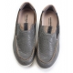 Mens chic comfort multi color U line stitch gray synthetic leather wedge heel loafers shoes US7-10.5