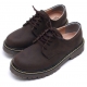 Mens raise toe yellow contrast stitch matt brown synthetic leather combat rubber sole lace up shoes US 4 - 10.5