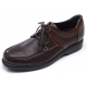 Mens chic stud contrast U line stitch brown cow leather eyelet lace up comfort casual shoes US 6.5 - 10.5