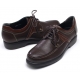Mens chic stud contrast U line stitch brown cow leather eyelet lace up comfort casual shoes US 6.5 - 10.5