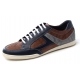 Mens multi color contrast stitch brown cow leather sneakers lace up casual shoes US 6.5 - 10.5