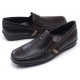 Mens square toe U line stitch side band brown cow leather loafers dress shoes US 6.5 - 10.5