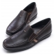 Mens square toe U line stitch side band brown cow leather loafers dress shoes US 6.5 - 10.5