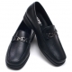Mens u line stitch square toe horse curb bit decoration black cow leather high heel loafers US5.5 6 6.5 - 10.5