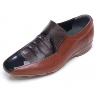 Mens unique wrinkle multi color brown sheepskin loafers comfort dress shoes US 5.5 6 6.5 - 10