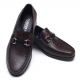 Mens chic horse curb bit decoration U line stitch brown cow leather loafers US 5.5 6 6.5 - 10.5