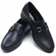 Mens chic front horse curb bit decoration black cow leather loafers comfort fit shoes US5.5 6 6.5 - 10.5