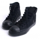 Mens steampunk black fabric comfort fit eyelet lace up rubber sole ankle sneakers fashion shoes US5.5 6 6.5 - 10.5
