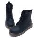 Womens punk goth combat ankle boots round toe contrast stitch lace up side zip closure matt black shoes US5-10.5