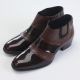 Mens chic two tone brown cow leather band side zip high heel ankle boots US 5.5-10.5