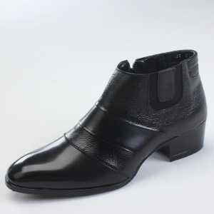 Mens leather two touch band ankle boots
