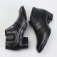 Mens chic cow leather two tonw band side zip high heel ankle boots US 5.5 - 10.5