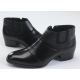 Mens chic cow leather two tonw band side zip high heel ankle boots US 5.5 - 10.5