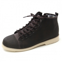 Mens rock chic round toe straight tip increase height hidden insole eyelet lace up low heels ankle boots elevator shoes