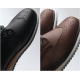 Mens wing tip punching eyelet lace up multi color wedge heels oxfords dress shoes