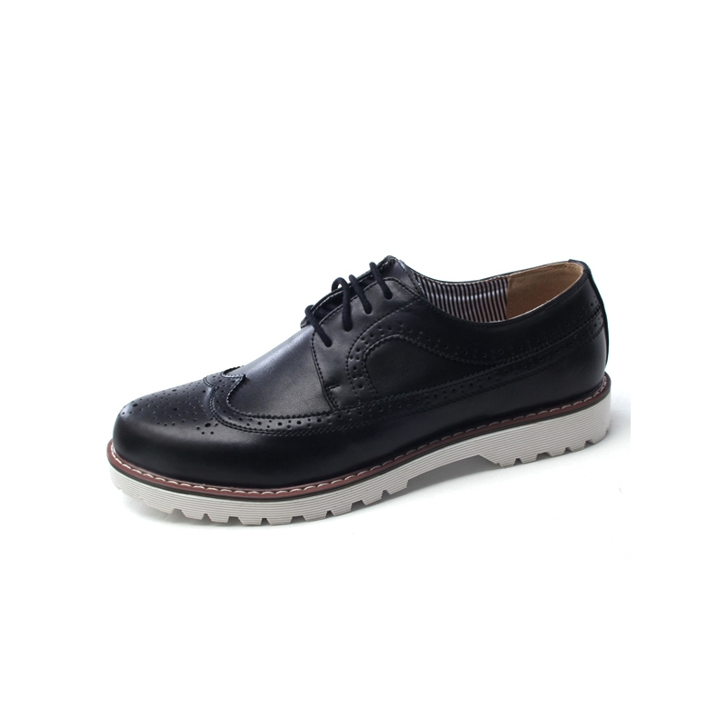 Mens chic wing tip punching contrast stitch lace up low heels oxfords ...