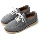 Mens chic U line stitch round toe increase height hidden insole eyelet lace up fashion sneakers elevator shoes Gray