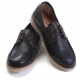Mens two tone round toe U line contrast stitch eyelet lace up casual shoes black
