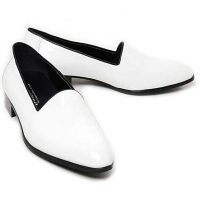 Mens white loafers synthetic leather minimal shoes made in KOREA US 5.5 - 10.5