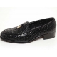 Mens Loafers mesh black real cow Leather Shoes made in KOREA US 5.5 - 10