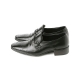 Mens real cow leather Punching stitch Loafers buckle shoes black made in KOREA US 5.5 - 10.5
