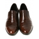 Mens real leather wrinkle loafers 1.57 inch heels shoes brown made in KOREA US 6.5 - 10.5