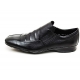 Mens real cow Leather Wrinkle stitch slip on dress Loafers black made in KOREA US 6.5 - 10.5