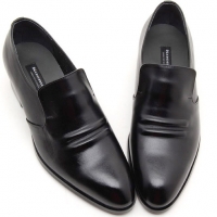 Mens real Leather inner band Loafers slip on dress shoes black made in KOREA US 5.5 - 10.5