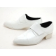 Mens white velcro synthetic leather slip on dress shoes made in KOREA US 5.5 - 10