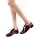 womens wear with oxford shoes celebrity lace up low heel enamel wine