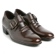 Mens 2.6" UP cow Leather increase height monk strap Shoes brown made in KOREA US 5.5 - 10