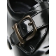 Mens 2.6" UP cow Leather increase height monk front buckle Shoes  black made in KOREA US 5.5 - 10