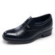 Mens 2.4" UP black real Leather increase height slip-on straight tip Shoes made in KOREA US 5.5 - 10