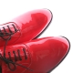 Mens round toe oxford Lace Up dress shoes glossy red made in KOREA US 5.5 - 11.5